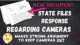 NEW DOC! State Files Response - Makes Solid Argument Against Cameras
