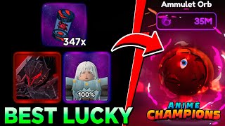 USANDO MELHOR LUCKY e UPGRADE MAX... FIZ o MELHOR FARM DO ANIME CHAMPIONS!