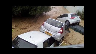 شاهد أمطار طوفانية وإعصار دمر ولاية نابل في تونس