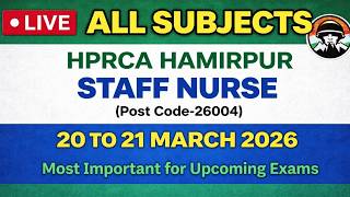 HPRCA Assistant Staff Nurse post-code-26004 Question-paper-held-on-20-to-21-march-2026| Himrakshak🎯