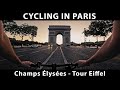 Cycling in Paris - Sunset on the Champs Élysées and Tour Eiffel