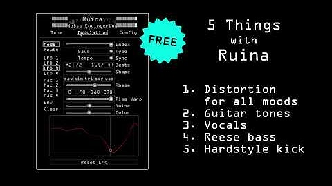 5 things you can make with free Ruina stereo distortion plugin + presets for VST, AU, and AAX