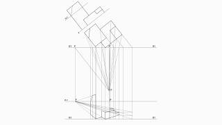 Построение угловой перспективы с одной точкой схода