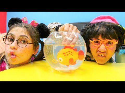 Okutay ve Cicisu ile komik videolar - Japon balığı Şıpıdak geliyor! Kız erkek oyunları