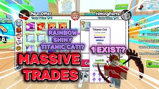 Trading Montage #17 |✨SHINY RAINBOW TITANIC CAT!?✨1 EXIST! HAPPY 5K SUBS| Pet Simulator X | Roblox