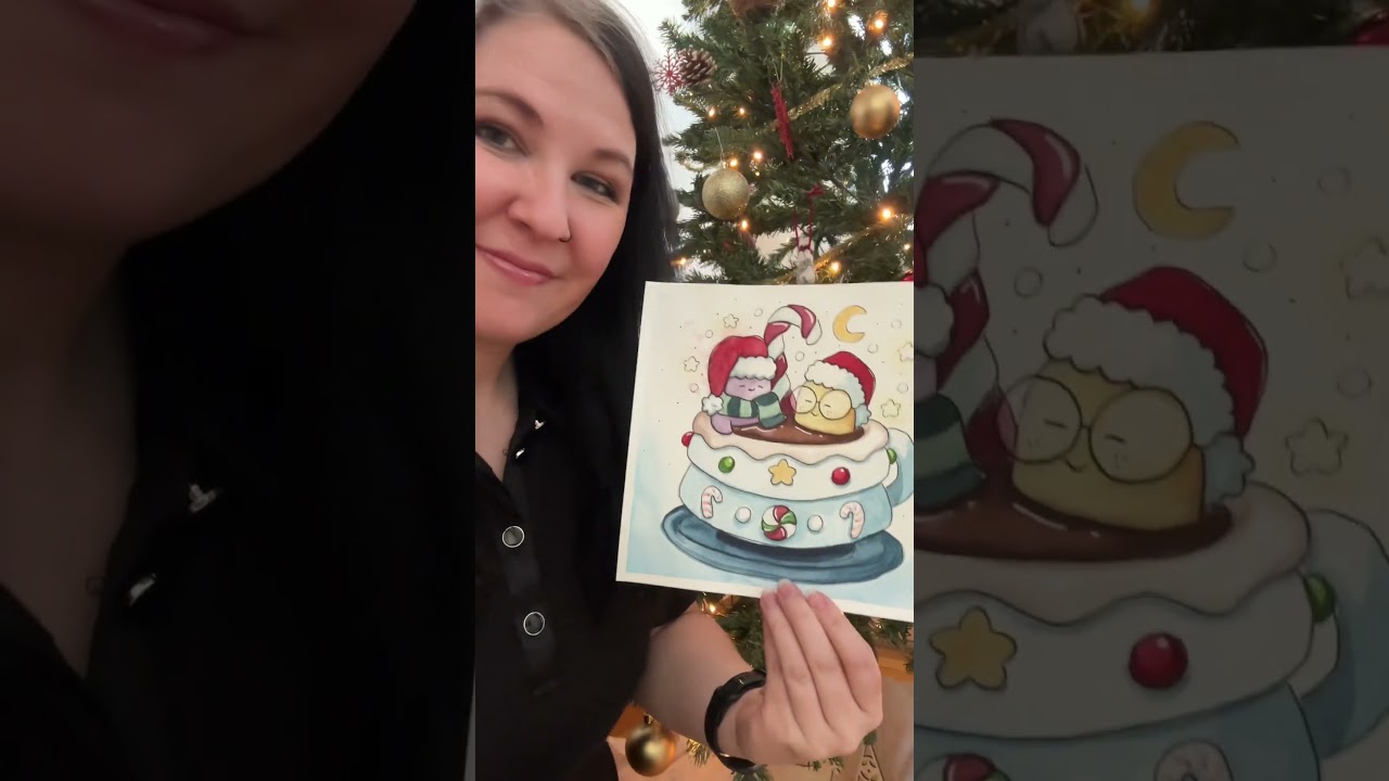 Full video on my Channel! #christmas #art #artchannel #painting #artist #watercolor #cozy #cocowyo