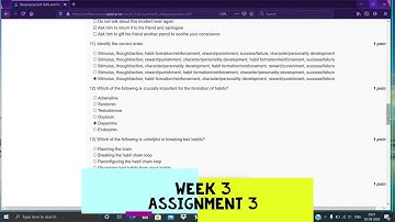 Developing Soft Skills And Personality || NPTEL || Assignment 3 || Week 3 || 2020