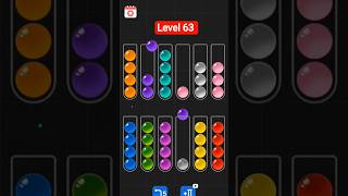 Color Sorting solution /Level 63/ Ball Sort Puzzle Fun Gameplay #shorts #gaming #gameplay #virlshort