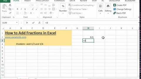 How to Add Fractions in Excel