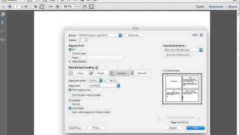 Printing multiple pages per sheet PDF Adobe Acrobat Tutorial