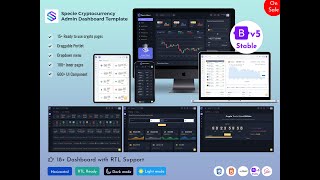 Cryptocurrency Admin Dashboard Templates Bitcoin ICO Cards – Specie