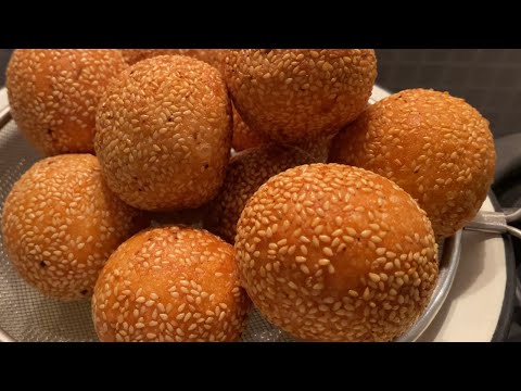 Sesame Seed Ball Recipe - របៀបធ្វើនំក្រូចអោយបានស្រួយខាងក្រៅទន់ខាងក្នុង