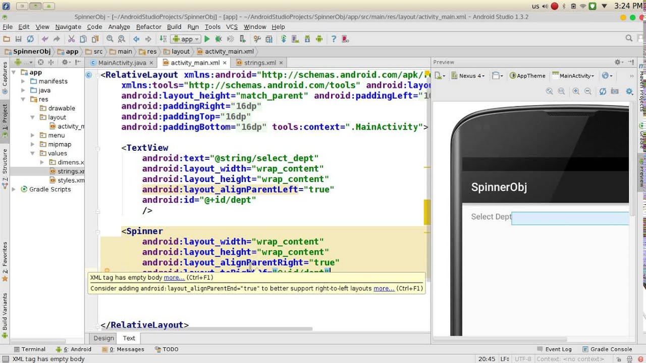 android studio spinner android studio spinner