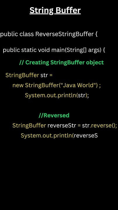 Reverse a String Using String Buffer/ String Builder || Java Program ...