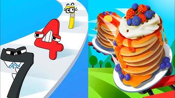 Merge Number Run VS Pancake Run - Gameplay Walkthrough Android iOS