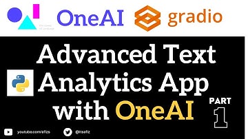 Build Advanced Analytics App with OneAI and Gradio #machinelearning #datascience