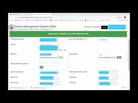 IMA Claim Online submission Stage 1