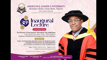 AAUA 38th Inaugural Lecture by Professor Emmanuel Abiodun Fayankinnu