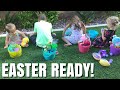 SUPER FUN BACKYARD EASTER EGG HUNT! / SURPRISE EASTER BASKETS!