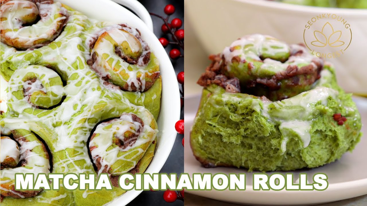 Matcha Cinnamon Rolls for Holiday Baking 