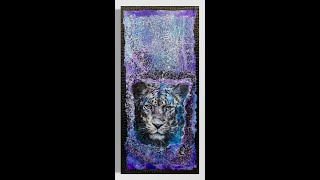 Stunning Snow Tiger Acrylic Pour Acrylic Pour Painting, Flow Art, Fluid Art Technique,