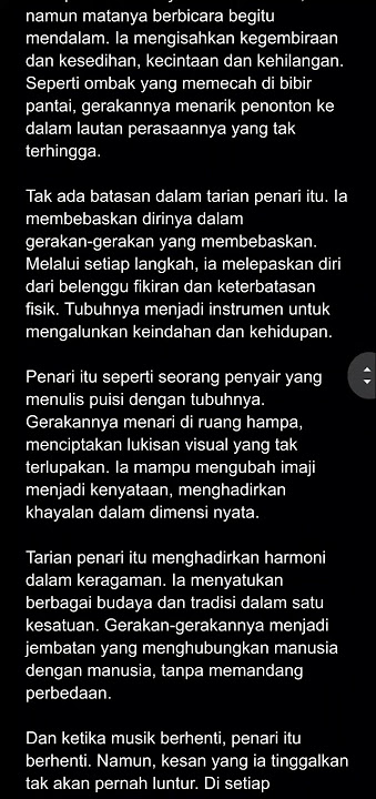 Tarian yang Menciptakan Pesan Cinta Dan Kehidupan #prosa #narasi #puisi #baca #kumpulanpuisi #sajak