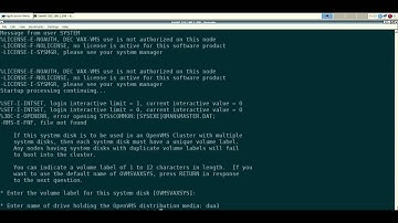 SimH OpenVMS VAX Part 1, basic installation.