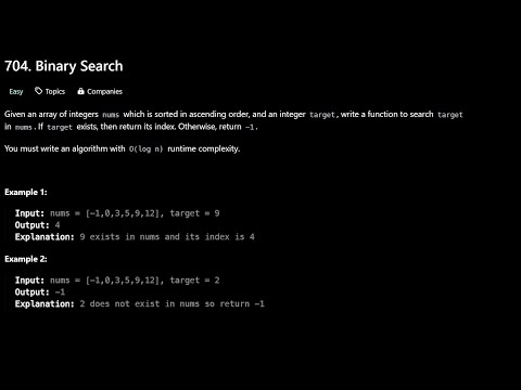 Leetcode 704: Binary