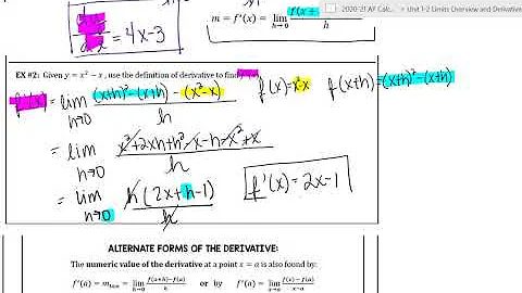 2.2 Defining the Derivative and Derivative Notation