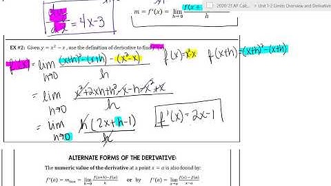 2.2 Defining the Derivative and Derivative Notation