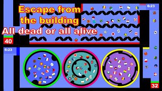 Escape from the building ～All dead or all alive～100 country marble run in algodoo |Marble Factory