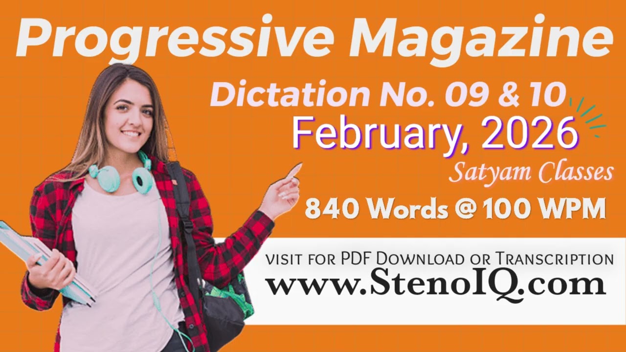 FEB Execerise No  09 & 10 | 100 WPM | PROGRESSIVE SHORTHAND | February 2026 | #stenoiq #steno