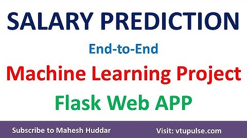 Salary Prediction End to End Machine Learning Project FlasK Web App Deploy Project by Mahesh Huddar