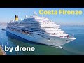 Costa Firenze Leaves the Shipyard Forever - Drone View