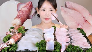 제철 해산물 꼭 챙겨🩵✨ 대꼴뚜기회 대꼴뚜기찜 병어회 먹방 Baby Octopus & Raw Silver Pomfre [eating show] mukbang korean food