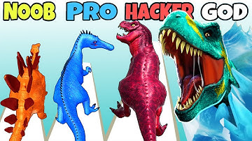 Dinosaur Merge Master Battle - NOOB vs PRO vs HACKER vs GOD