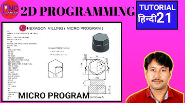 Cnc Milling 2D Program | Hexagon Milling With Micro Program |