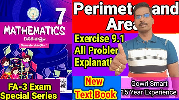 7th Class Maths(2024-25) New Syllabus|| Chapter-9||Perimeter and Areas Exercise 9.1|| Must Watch Vid