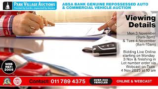 Absa Vehicle Auction 200 Repossessed Cars Trucks Webcast 34 Nov Boksburg