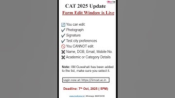 CAT 2025 Edit Window is Live #catexam #cat2025 #mockzone #catprep #catprep