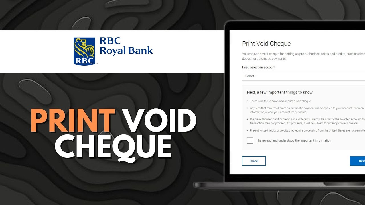 How to View or Print a Void Check on RBC Royal Bank Online - YouTube
