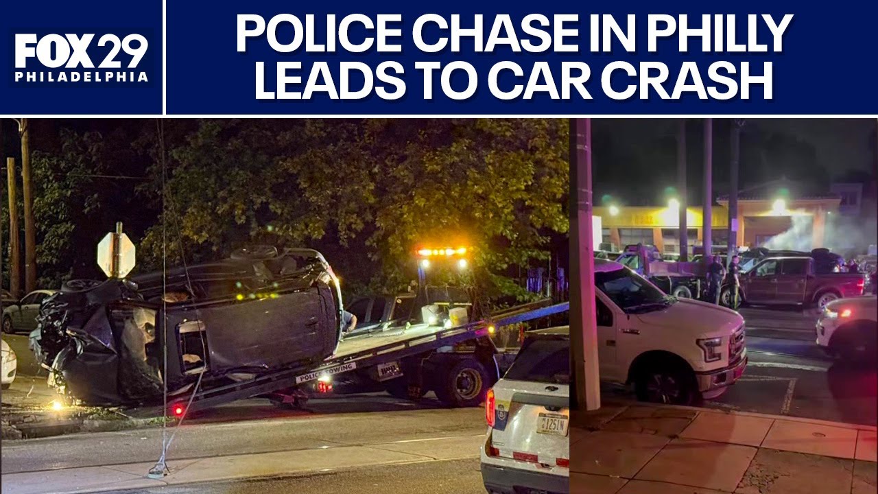 Police pursuit from Upper Darby to Philly ends in crash