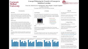 Concept Whitening for Transfer of Concepts in Imitation Learning: RI Summer Scholar Grace Su