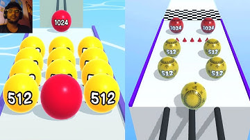 Ball run 2048 VS Ball merge 2048 gameplay walkthrough android, iOS