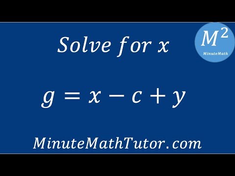 G X C Y Solve For X Youtube