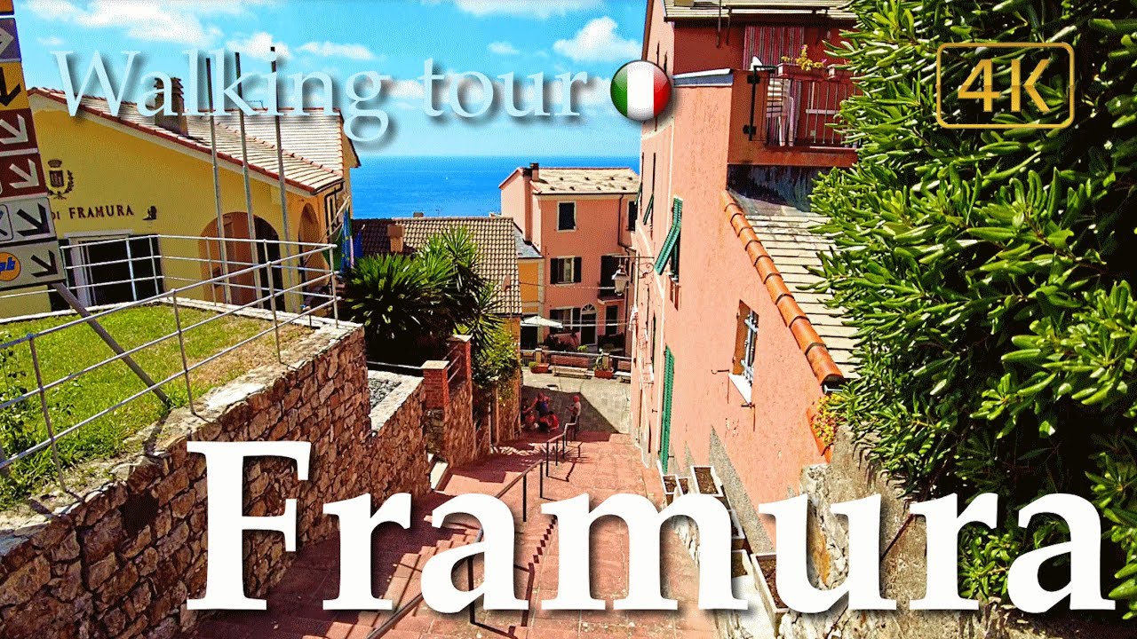Framura (Liguria), Italy【Walking Tour】History in Subtitles - 4K