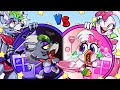 [Animation] 🖤Black Food vs 💗Pink Food Challenge! Roxy Vs Chica ,Freddy Vs Hughgy Wuggy | SLIME CAT