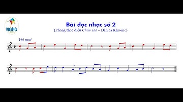 BÀI ĐỌC NHẠC SỐ 2 (Chủ đề 2 – SGK Âm nhạc 9 - Cánh diều). Cao độ đã hạ xuống 3 cung (= Fisdur)