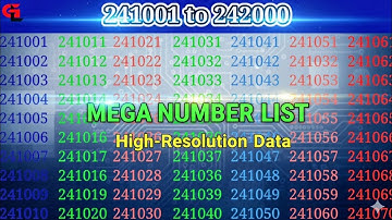 🤯 MEGA SECRET! 241001 se 242000 Tak Ke Number List Ka High-Res Code 🔑 | Full Unlocked Data!