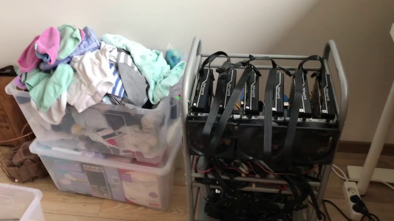 RX 570 Ethereum Mining Rig (160 mh/s) IKEA Budget Mining Frame YouTube